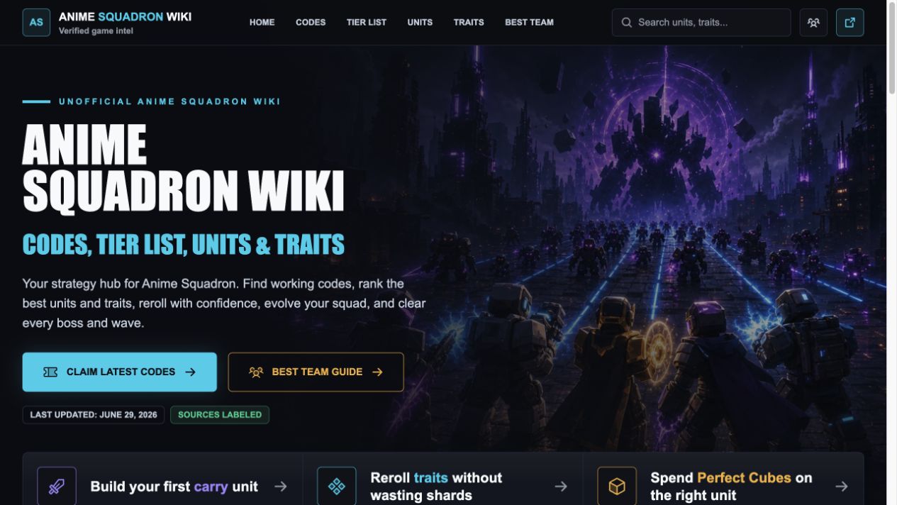 Anime Squadron Wiki screenshot