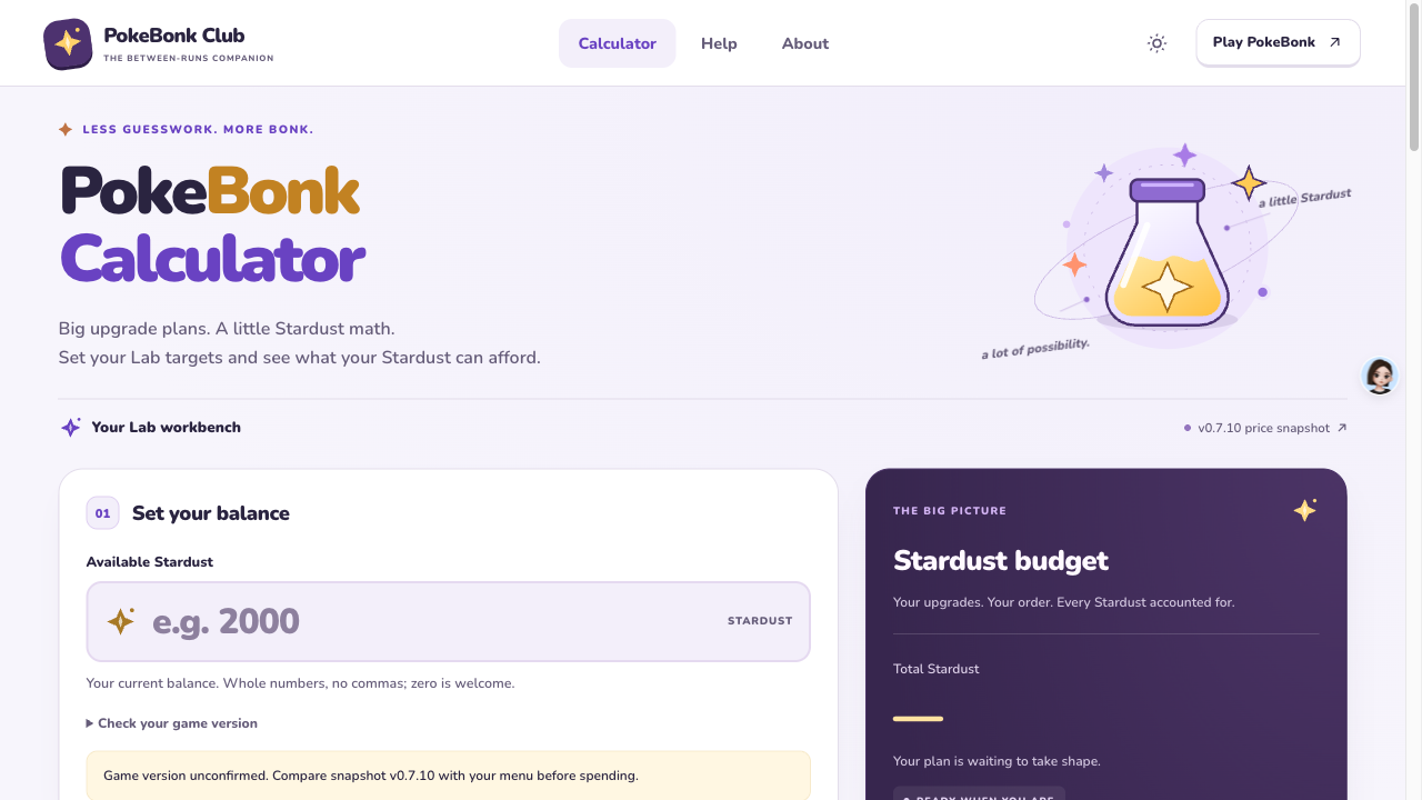 PokeBonk Calculator screenshot