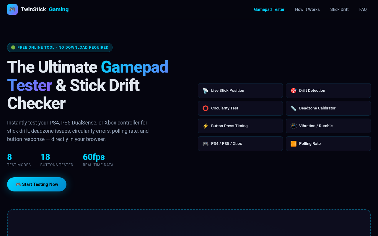 TwinStick Gaming – Gamepad Tester screenshot 1